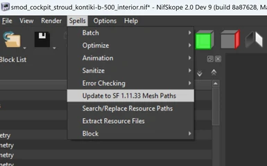 Spell to repair Starfield mesh references in custom NifSkope