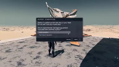 Added fast travel option that sends you in your ship