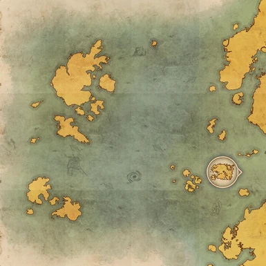Eltheric Ocean - where High Isle and Galen can be found, accurately placed according to lore