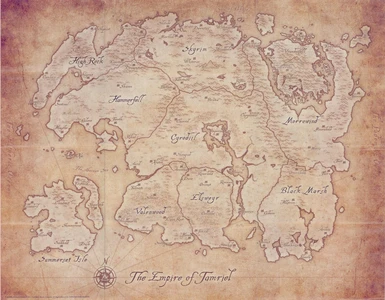 The official Bethesda-released Anthology Map, the most accurate and authoritative map to date, released with the Elder Scrolls Anthology collection.