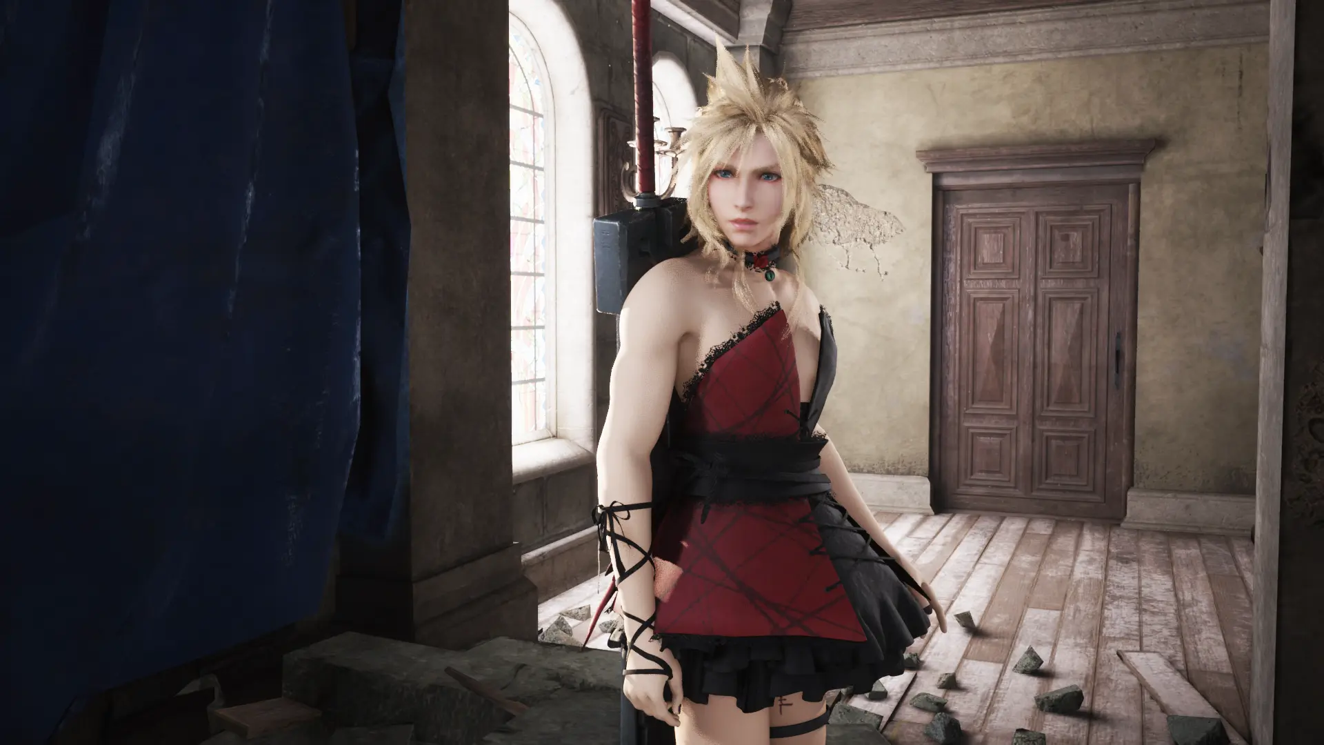 Cloud Short Dress With Sephi Tattoo At Final Fantasy Vii Remake Nexus 