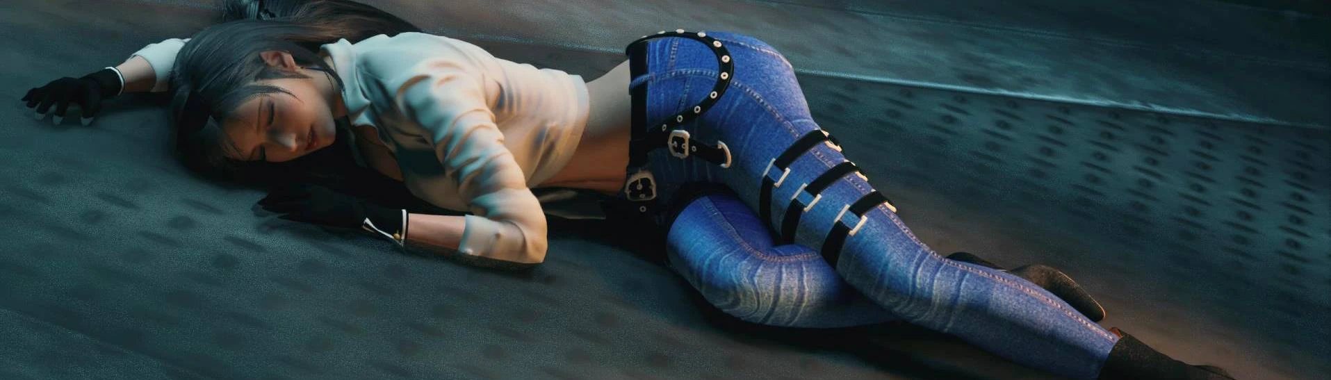 Tifa Stylish Sexy Jeans Outfit at Final Fantasy VII Remake Nexus 
