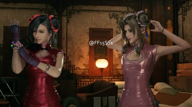 ChinaDress Aerith and red ChinaDress Tifa at Final Fantasy VII Remake ...