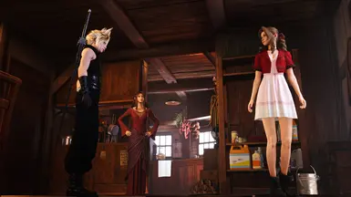Aerith's skirt that goes down about the middle of the thighs 2.0