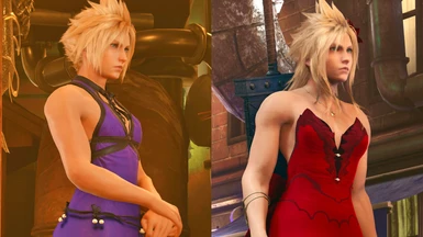 Cloud Strife - Red and Purple Dress