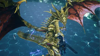 Golden Bahamut Closer View of Face