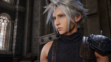 Cloud with Sephiroth's eyes and hair color