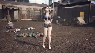 Without undershirt and sandals