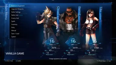 Vanilla Menu