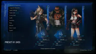 Menu (HD Preset)