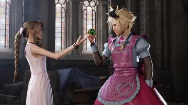 Final Fantasy 7 Remake but Cloud is in a dress mod 