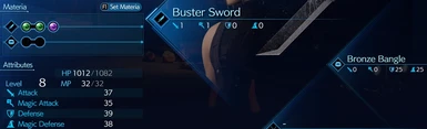 Unupgraded Buster Sword and Bronze Bangle - Weapon Nerf Version