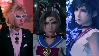 Sailor Moon Outfits for Cloud Aerith and Tifa