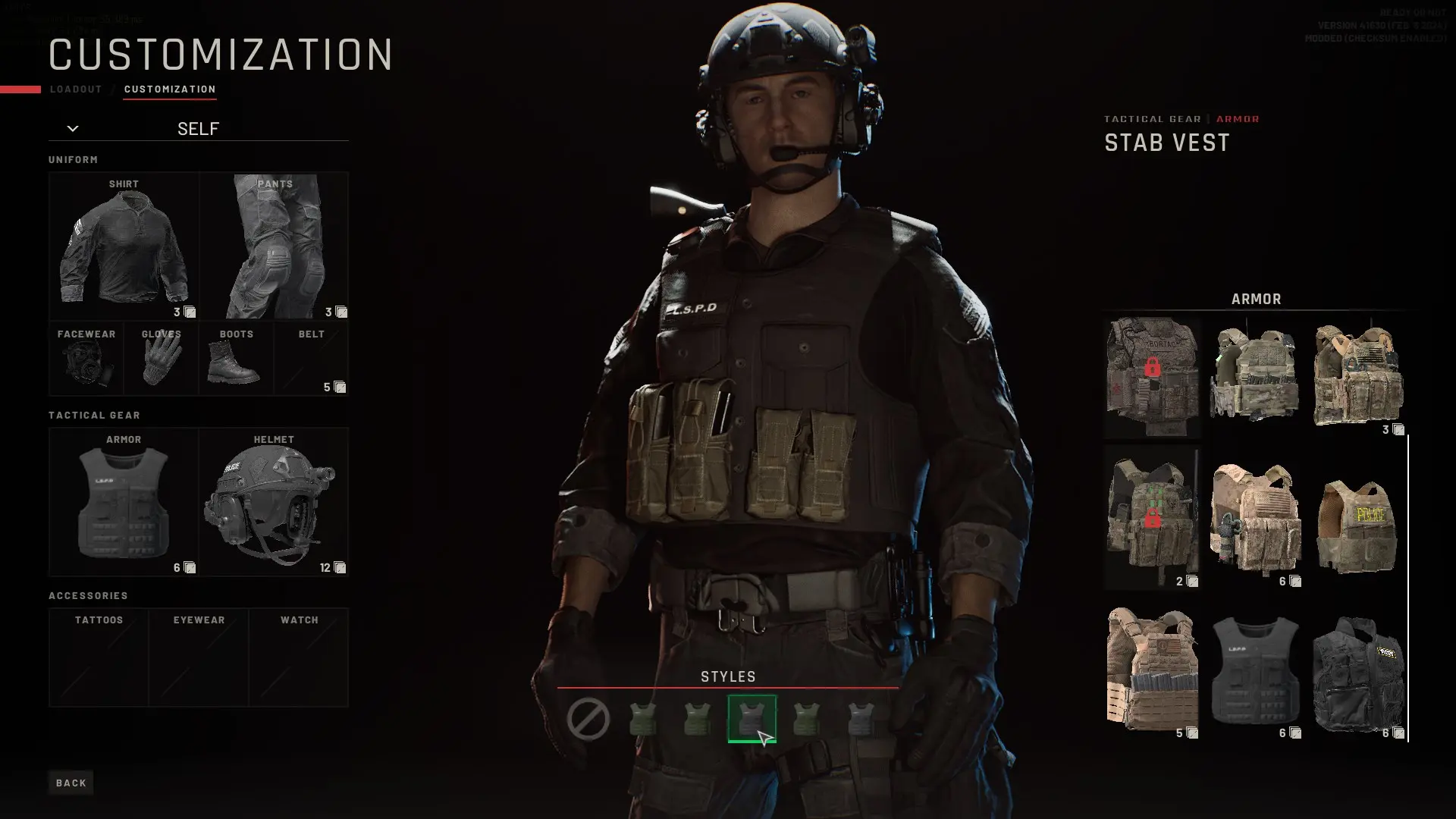 Stab Vest on Customization Menu at Ready or Not Nexus - Mods and community