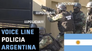 Lineas de voz Policia argentina advertencias y gritos. VO yelling of Argentine police