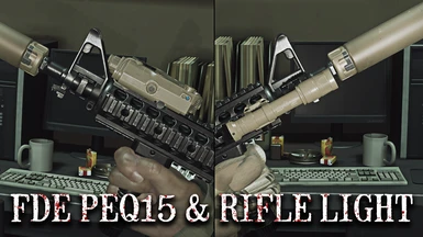 FDE PEQ 15 and Rifle Flashlight
