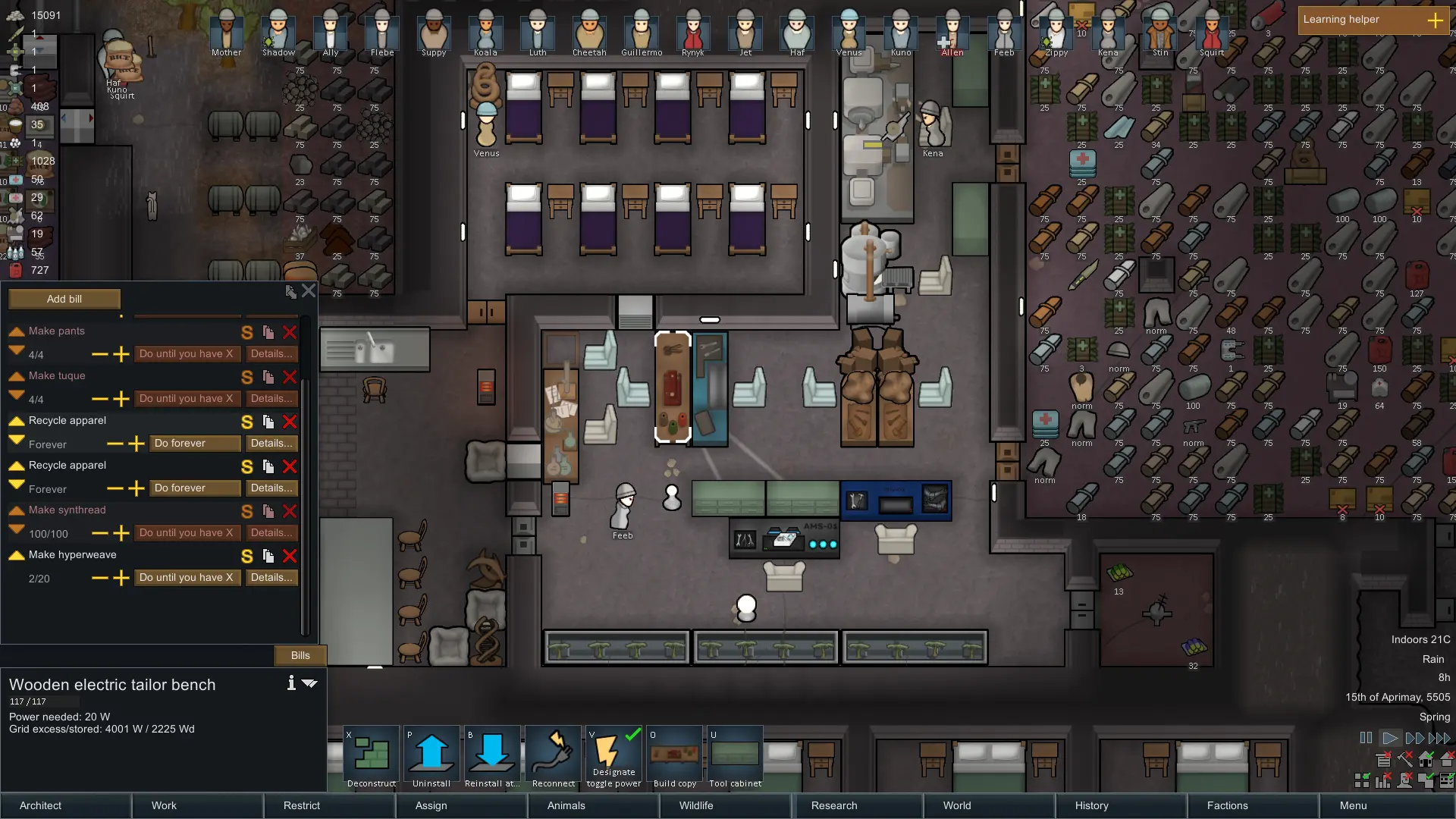 rimworld cloth vs synthread