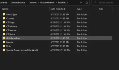 How the folder should look after installation. 