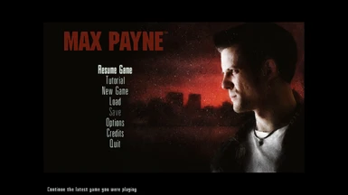 Max Payne Red Main Menu