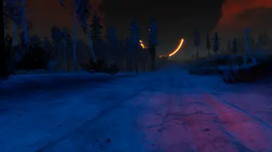Light Blue Flare at midnight.