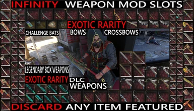Infinity Weapon Mod Slots-Weapon Crafting Slots Unlocked-Discard Anything(Game Ver.1.14.0pe)OUTDATED