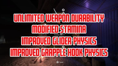 Infinite_AIO_v2.0 (DL2_v1.12.2) -- Weapon Durability -- Modified Stamina -- Improved Glider -- OG Grapple Hook -- Expanded Inventory