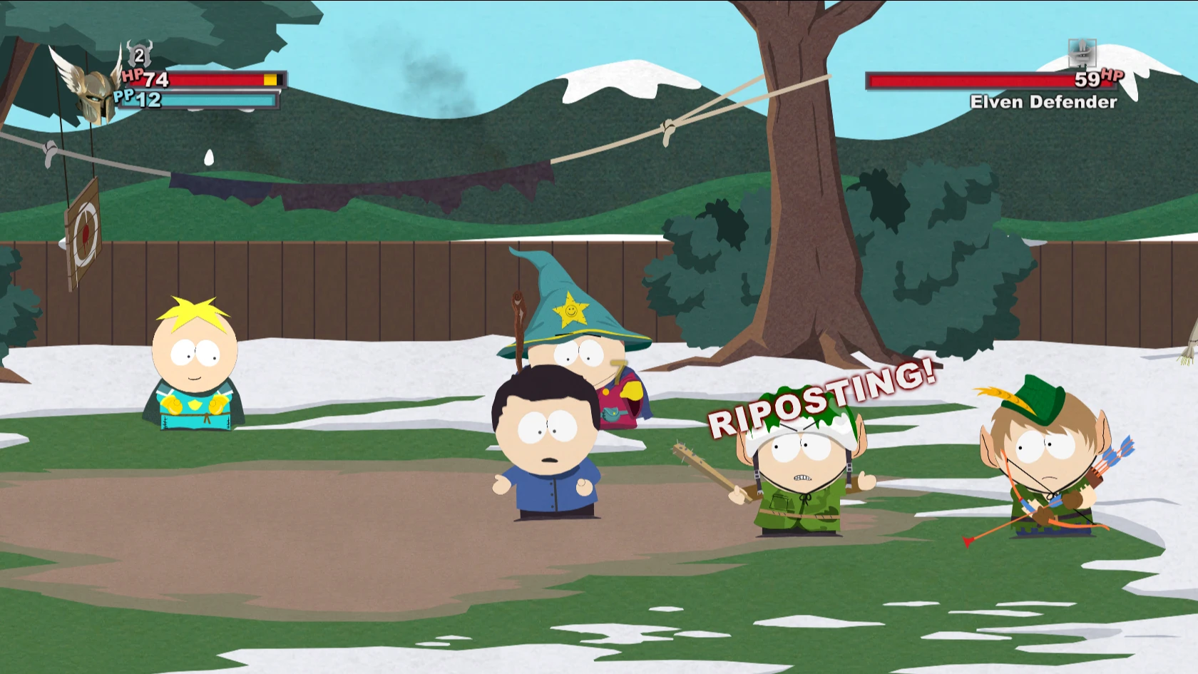 Beta Cartman backyard combat screen at South Park: The Stick of Truth ...