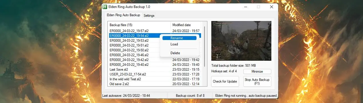 EZ Auto Backup (Seamless Co-Op compatible) at Elden Ring Nexus - Mods and  Community