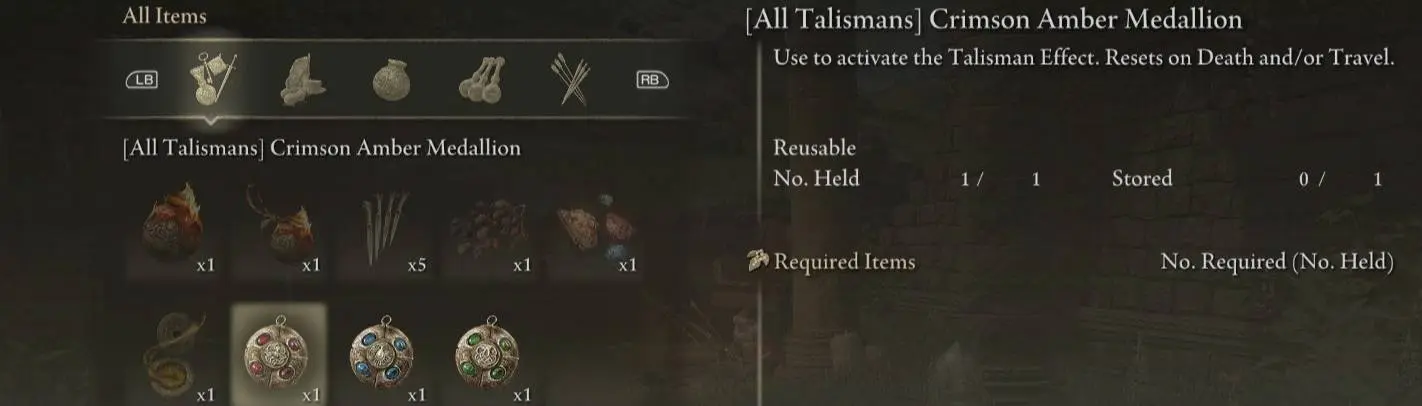 List of All Talismans