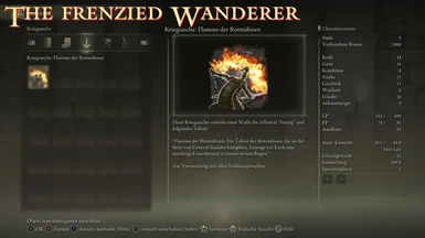 The frenzied Wanderer Ash of War