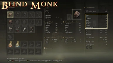 Blind Monk Inventory