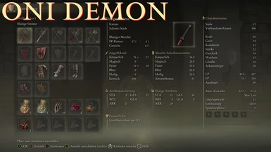 Oni Demon Inventory