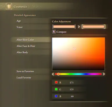Skin Color Values