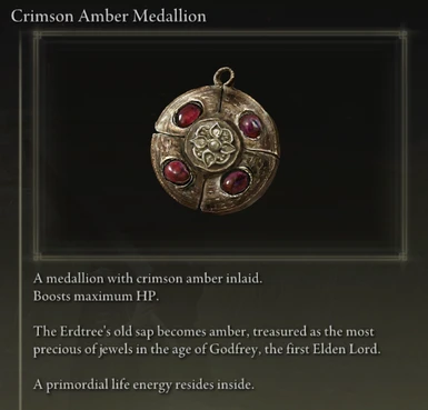 Godmode Crimson Amber Medallion and Longtail Cat Talisman (no fall damage)
