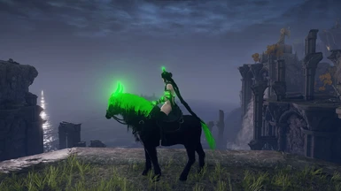 Green Glow, Mane & Tail (Black Body)