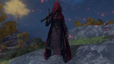 Salza's Hood and Fire Knight Armor and Weapons - FRONT 