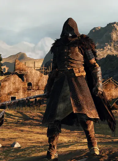 Hooded solitude helm mod (not included but works well)