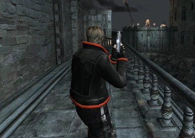 Resident Evil 4 Leon Black Red Jacket