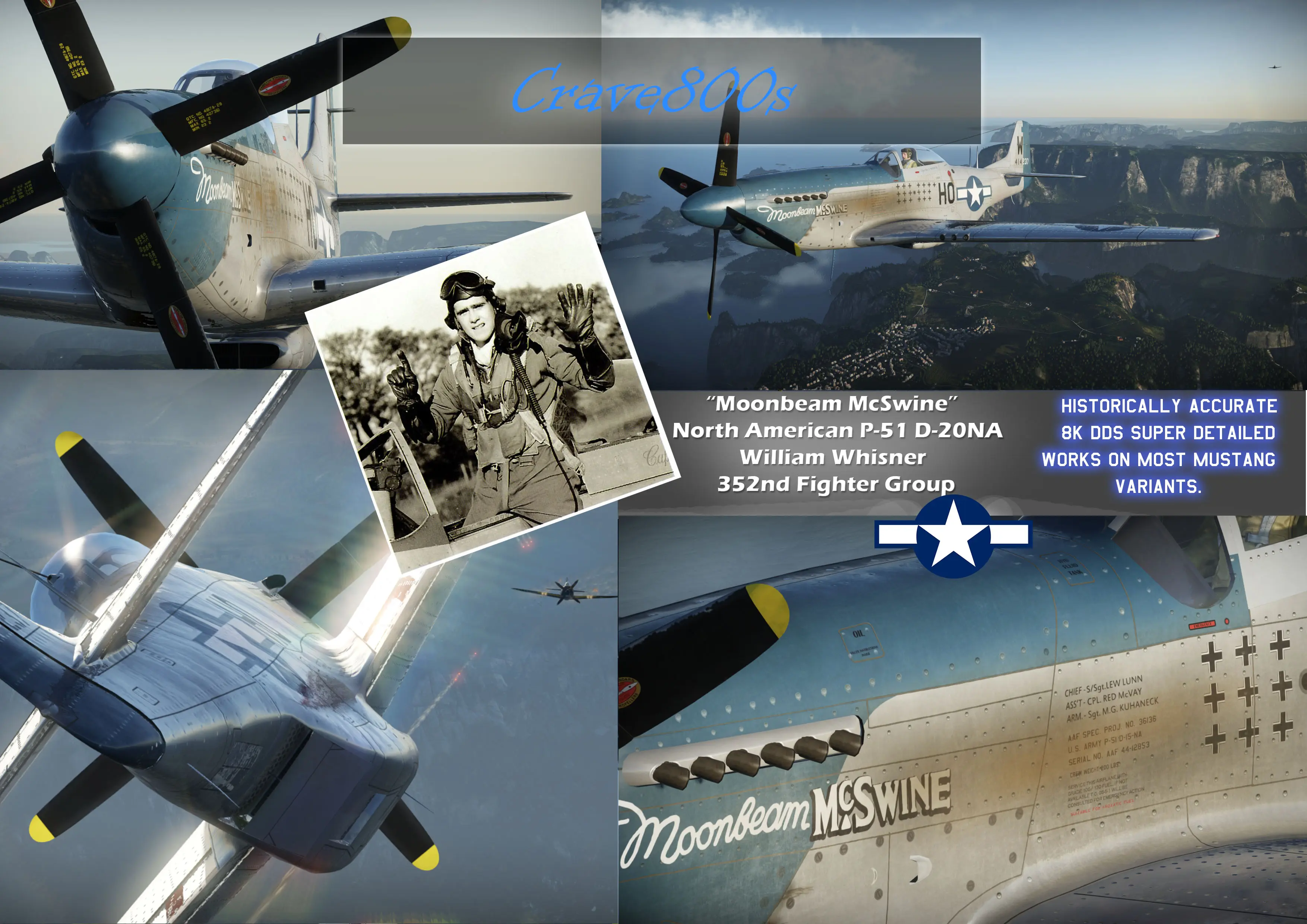 Moonbeam Mcswine P-51 Mustang At War Thunder Nexus - Mods, Skins, Addons  And Community