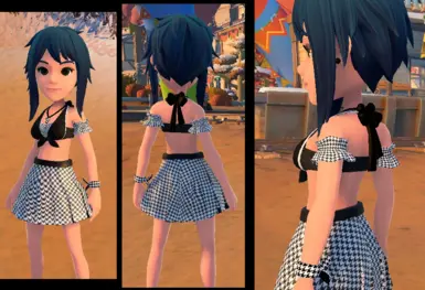 Swimwear DLC Top and Accessories and Suit of Memories Skirt in Houndstooth