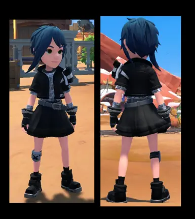 Sandrunning Jacket, Skirt, and Shoes in Black