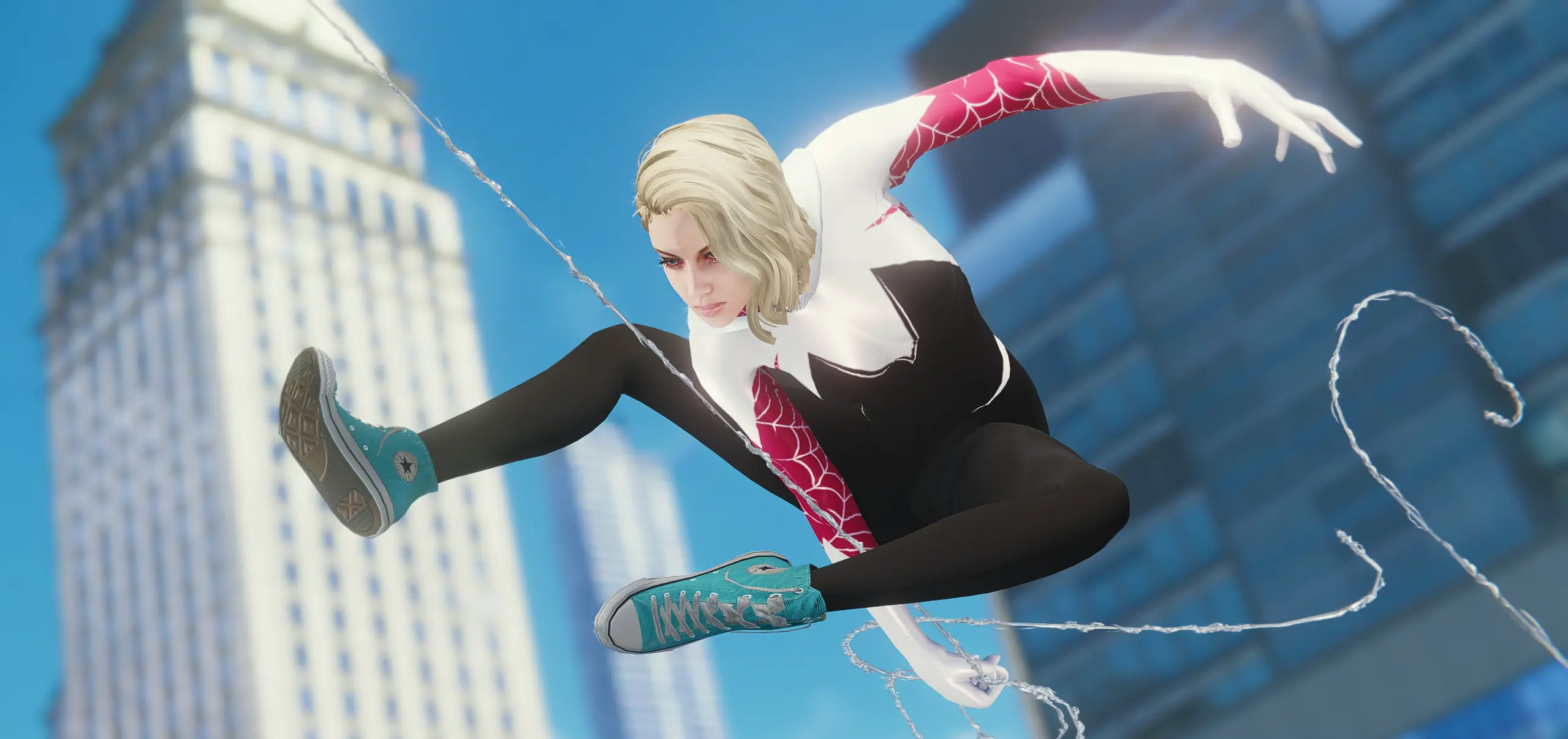 Marvel spider gwen. Спайдер Гвен через вселенные. Гвен паук. Спайдер Гвен ФОРТНАЙТ. Гвен Стейси человек паук 18.