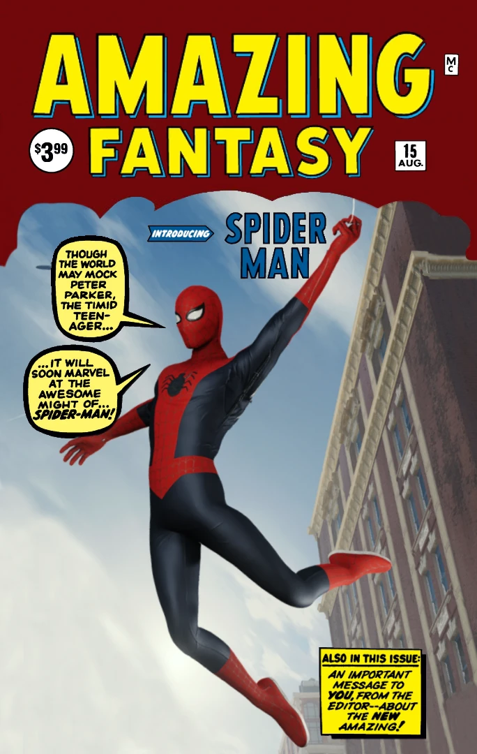 ArtStation - Amazing Fantasy 15 cover remake Spider-Man