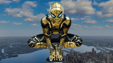 Gold and Black in Iron Spider Suit