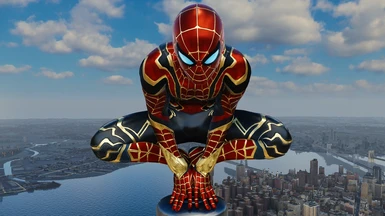 Golden Webs and Black in Iron Spider Suit