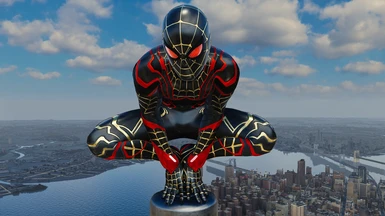 Golden Webs in Iron Spider Suit + Miles Morales Style in Iron Suit