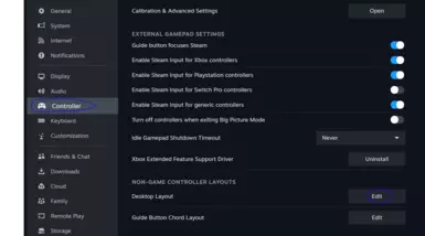 controller setup 2: go to controller scroll to desktop layout