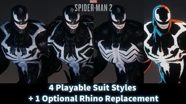 Play as Marvel Spider-man 2 (MSM2) - PS5 Venom (Optional Rhino Boss Replacement)