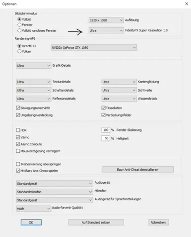 Settings 4: Enable FSR on ultra quality.