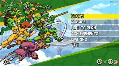Turtles in Time Arcade PIZZA POWER Theme for Main Menu
